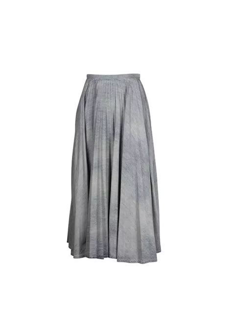 dior ss20 light blue see through skirt|Dior Pleated Midi Length Skirt in Light Blue Denim.